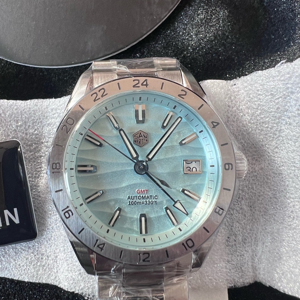San Martin New 39mm Luxury Men’s Business Dress GMT Watch - Picture 8 of 9